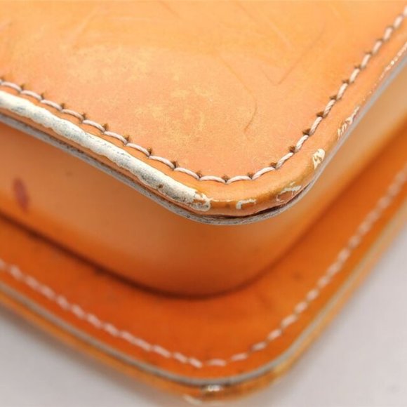 Authentic Louis Vuitton Vernis Lexington Hand Bag Pouch Yellow M91056 LV 5057I - Picture 9 of 16